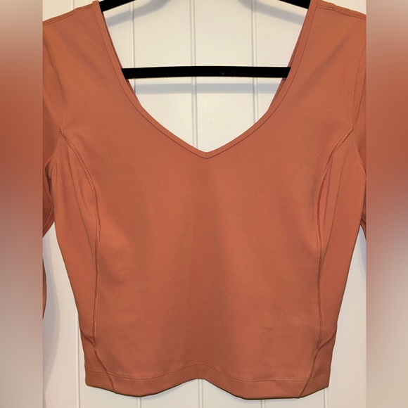 Lululemon Align Long Sleeve Cropped Shirt pink savannah Size 6 - Picture 4 of 6